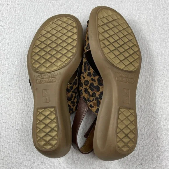 Aerosoles Badlands Wedge Sandals Womens 7M Leopard Print Slingback Comfort Shoes - Picture 7 of 8